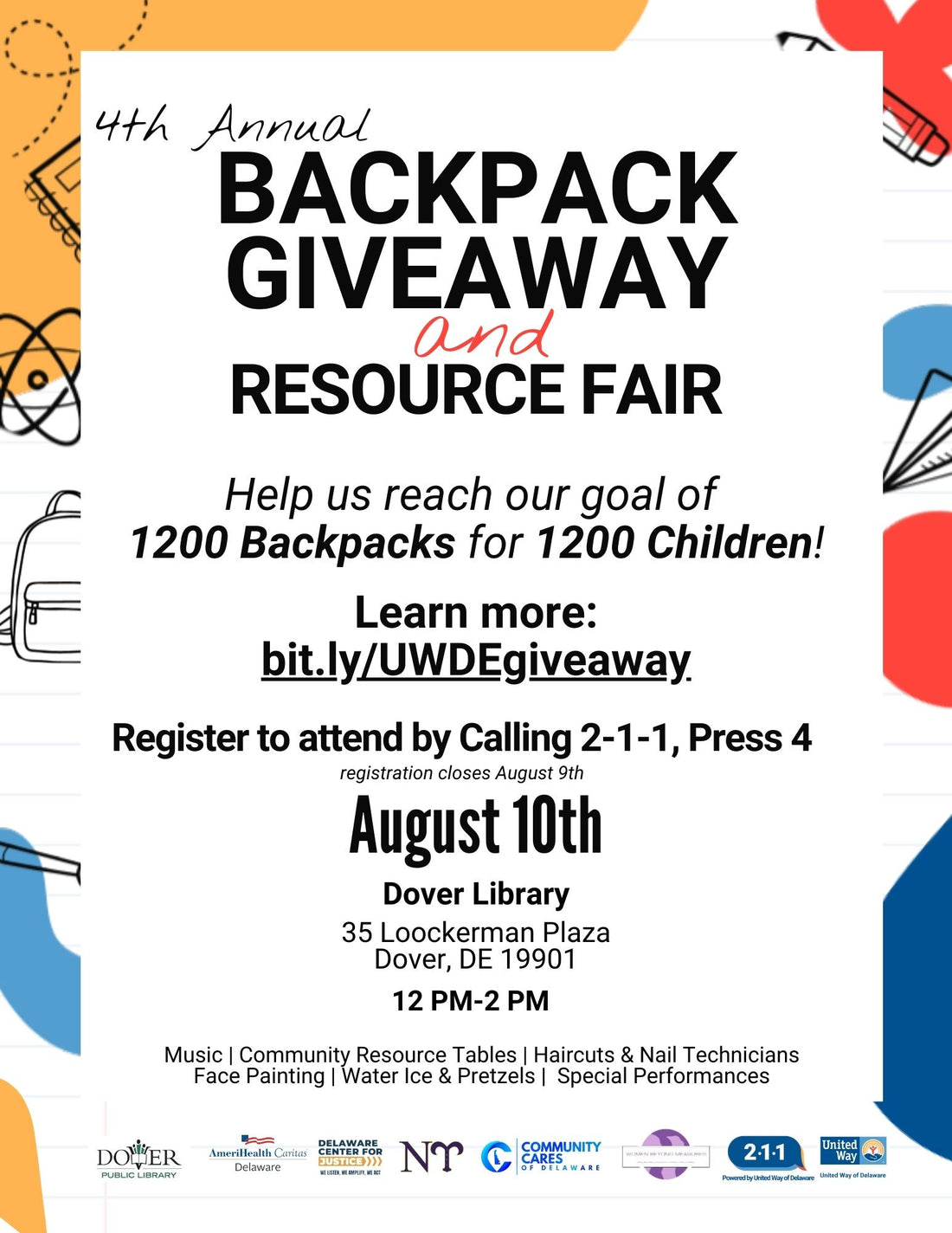 2024 DOVER BACKPACK DRIVE